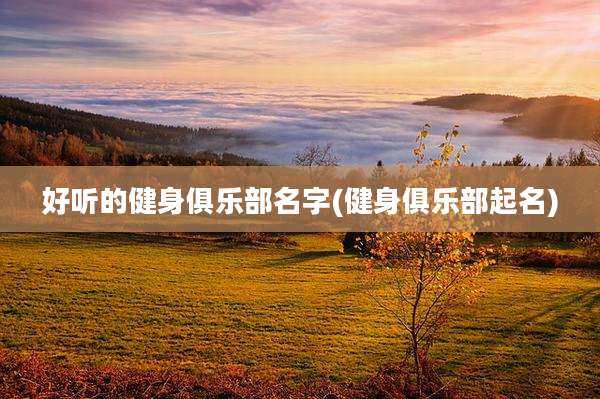 好听的健身俱乐部名字(健身俱乐部起名)