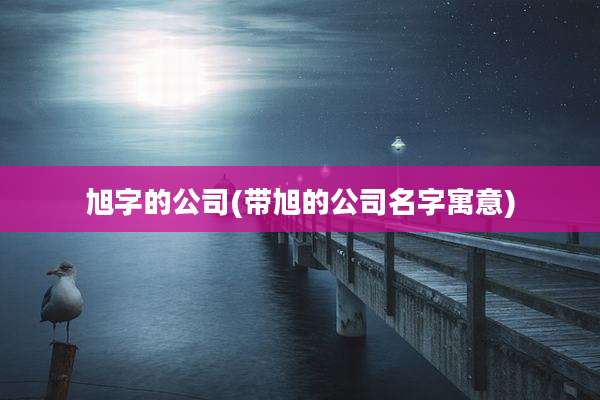 旭字的公司(带旭的公司名字寓意)