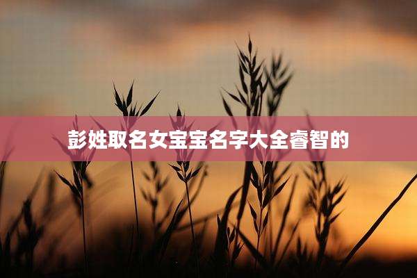 彭姓取名女宝宝名字大全睿智的