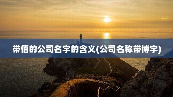 带佰的公司名字的含义(公司名称带博字)