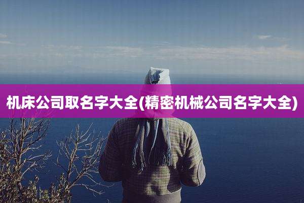 机床公司取名字大全(精密机械公司名字大全)