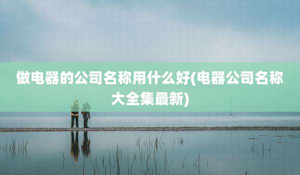 做电器的公司名称用什么好(电器公司名称大全集最新)