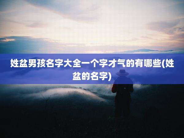 姓盆男孩名字大全一个字才气的有哪些(姓盆的名字)