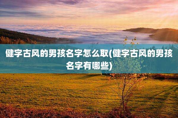 健字古风的男孩名字怎么取(健字古风的男孩名字有哪些)