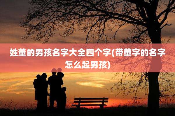姓董的男孩名字大全四个字(带董字的名字怎么起男孩)