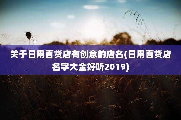 关于日用百货店有创意的店名(日用百货店名字大全好听2019)