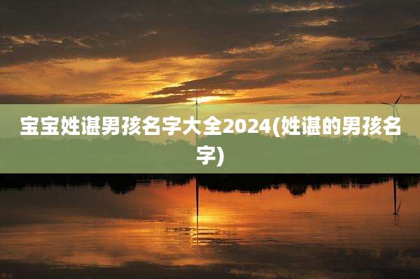 宝宝姓谌男孩名字大全2024(姓谌的男孩名字)