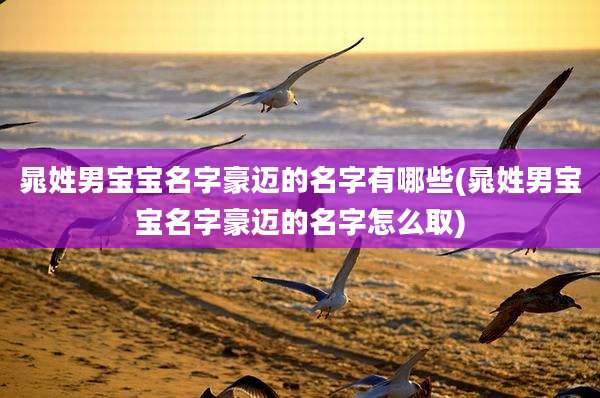 晁姓男宝宝名字豪迈的名字有哪些(晁姓男宝宝名字豪迈的名字怎么取)
