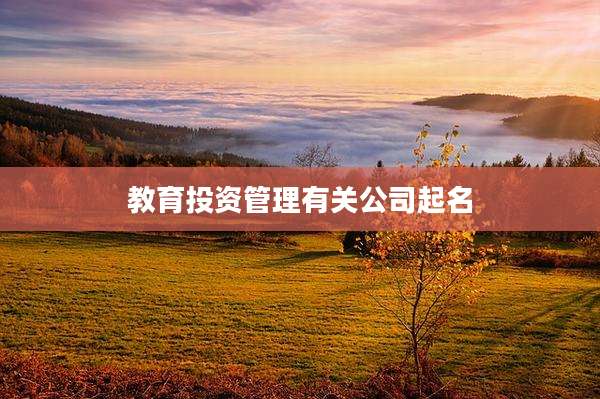 教育投资管理有关公司起名