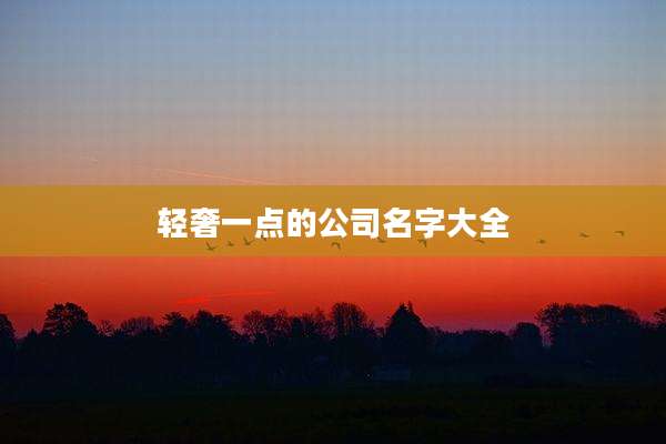 轻奢一点的公司名字大全