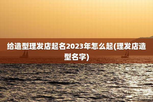 给造型理发店起名2023年怎么起(理发店造型名字)