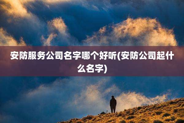 安防服务公司名字哪个好听(安防公司起什么名字)