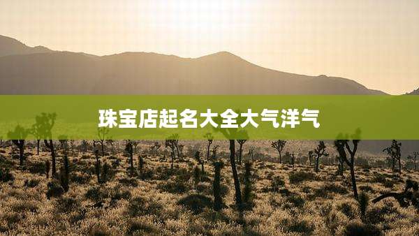 珠宝店起名大全大气洋气