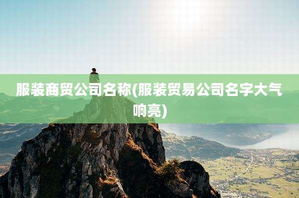 服装商贸公司名称(服装贸易公司名字大气响亮)