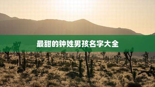 最甜的钟姓男孩名字大全