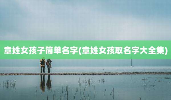 章姓女孩子简单名字(章姓女孩取名字大全集)
