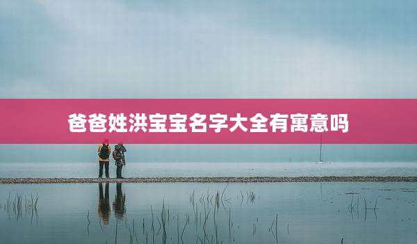 爸爸姓洪宝宝名字大全有寓意吗