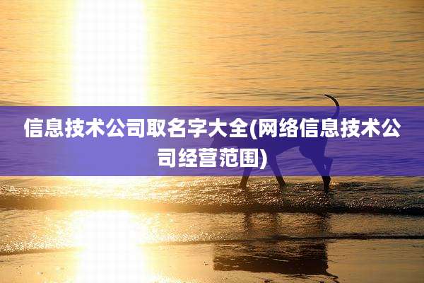 信息技术公司取名字大全(网络信息技术公司经营范围)