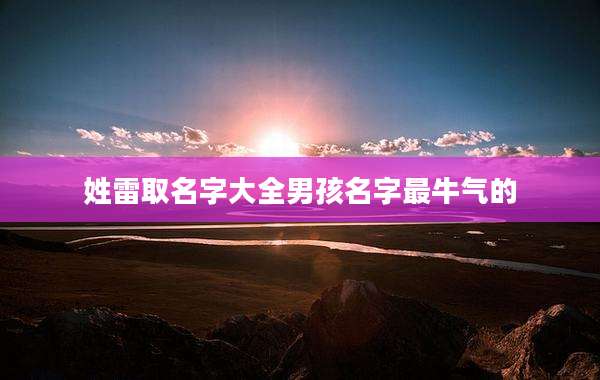 姓雷取名字大全男孩名字最牛气的
