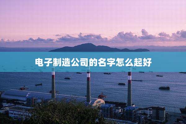 电子制造公司的名字怎么起好
