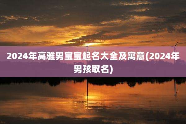 2024年高雅男宝宝起名大全及寓意(2024年男孩取名)