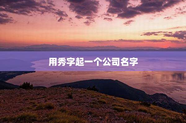 用秀字起一个公司名字