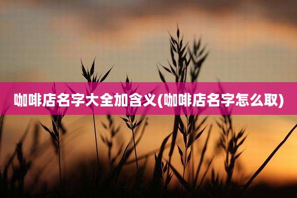 咖啡店名字大全加含义(咖啡店名字怎么取)