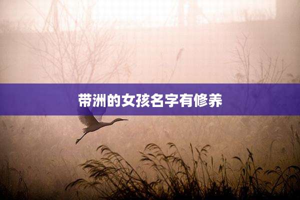 带洲的女孩名字有修养