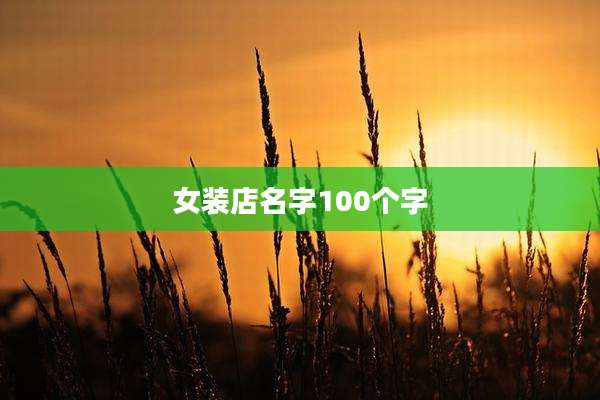 女装店名字100个字