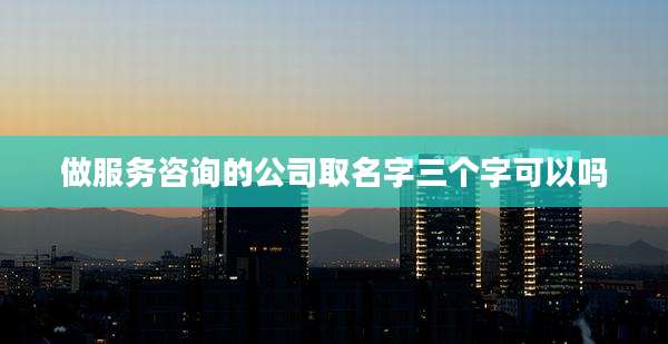 做服务咨询的公司取名字三个字可以吗