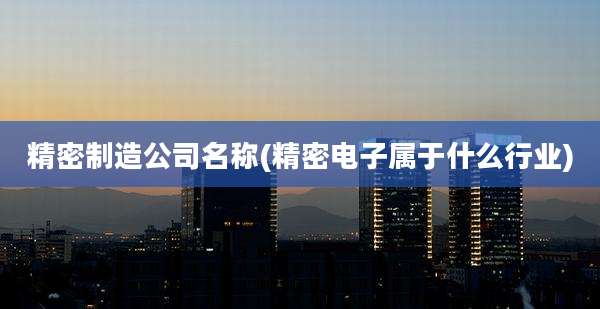 精密制造公司名称(精密电子属于什么行业)