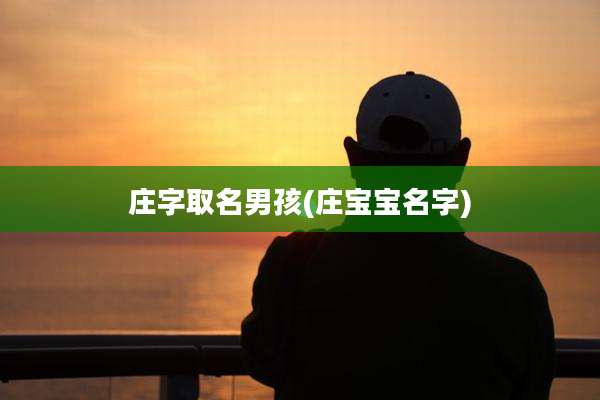 庄字取名男孩(庄宝宝名字)