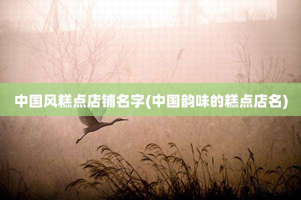 中国风糕点店铺名字(中国韵味的糕点店名)