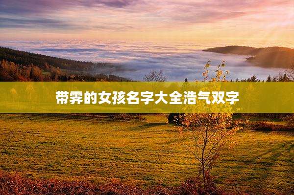 带霁的女孩名字大全浩气双字