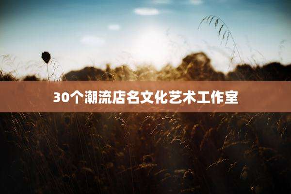 30个潮流店名文化艺术工作室