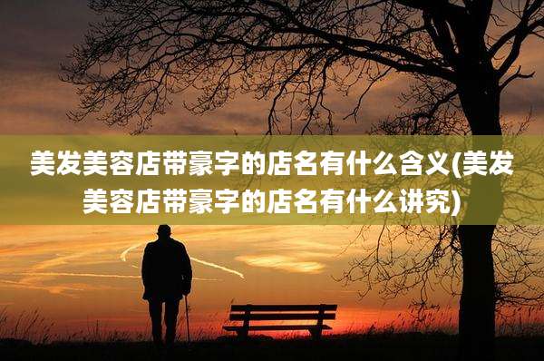 美发美容店带豪字的店名有什么含义(美发美容店带豪字的店名有什么讲究)