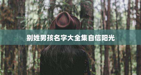 别姓男孩名字大全集自信阳光