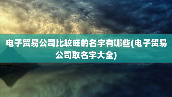 电子贸易公司比较旺的名字有哪些(电子贸易公司取名字大全)