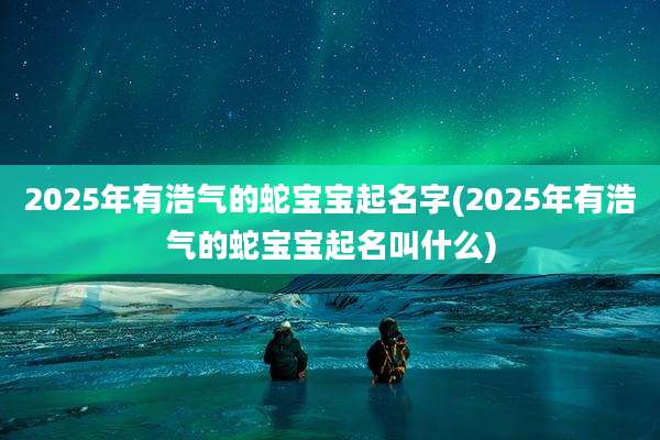 2025年有浩气的蛇宝宝起名字(2025年有浩气的蛇宝宝起名叫什么)