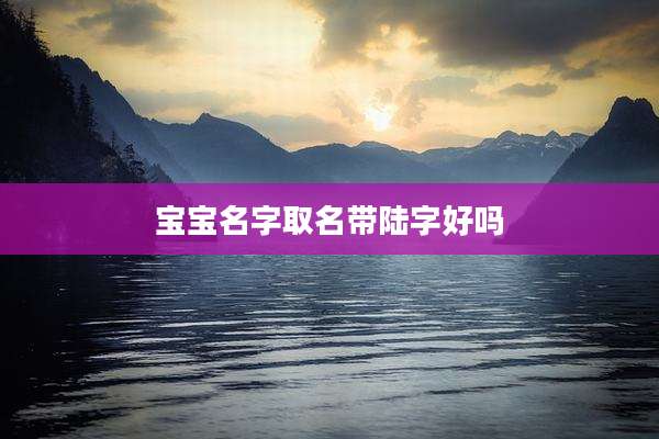 宝宝名字取名带陆字好吗