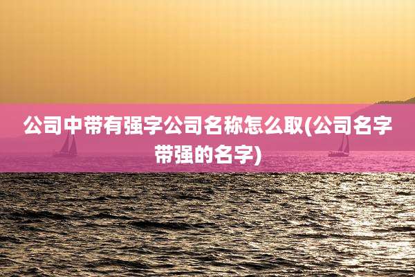 公司中带有强字公司名称怎么取(公司名字带强的名字)