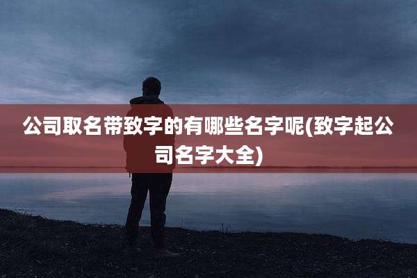公司取名带致字的有哪些名字呢(致字起公司名字大全)