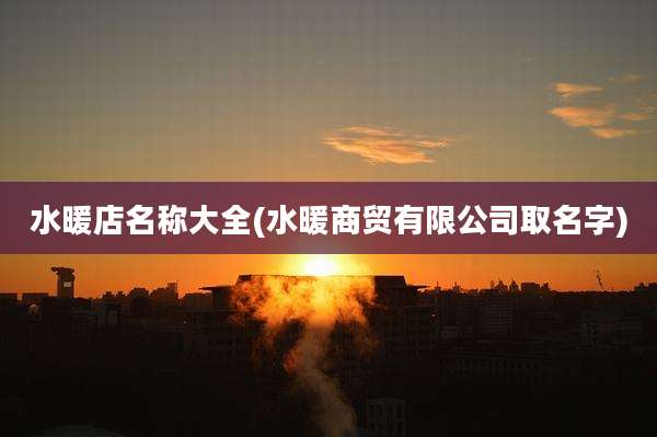 水暖店名称大全(水暖商贸有限公司取名字)