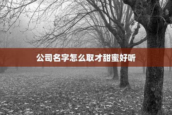 公司名字怎么取才甜蜜好听