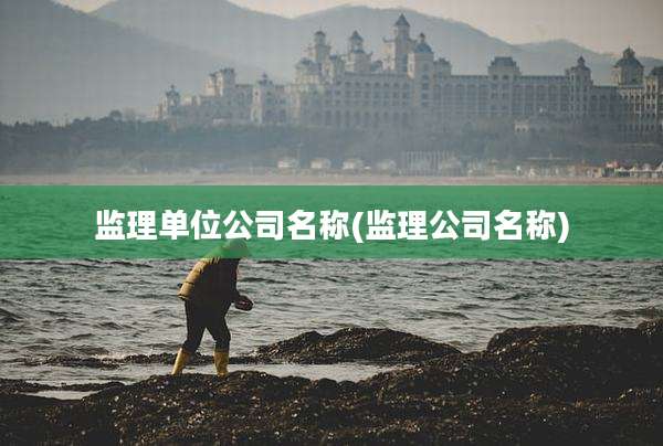 监理单位公司名称(监理公司名称)