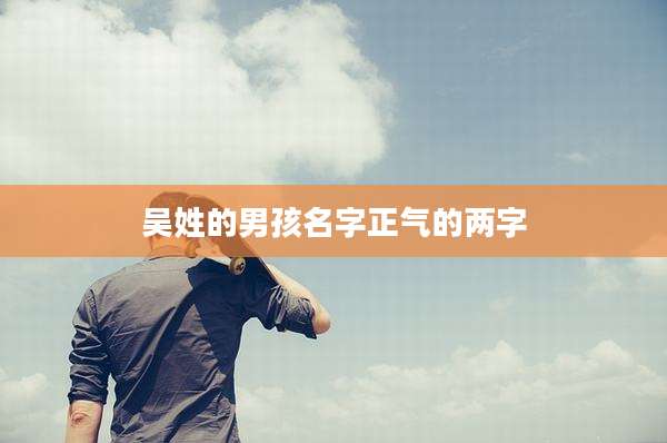 吴姓的男孩名字正气的两字