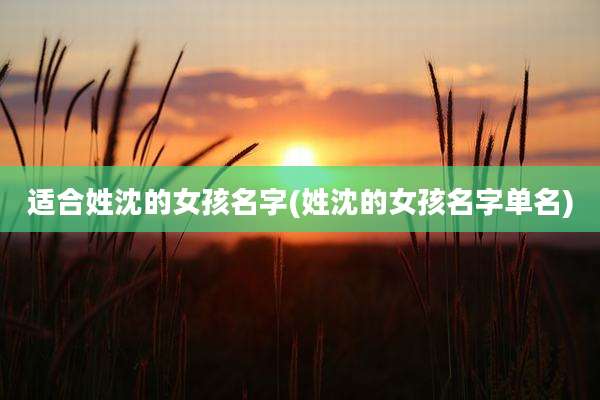 适合姓沈的女孩名字(姓沈的女孩名字单名)