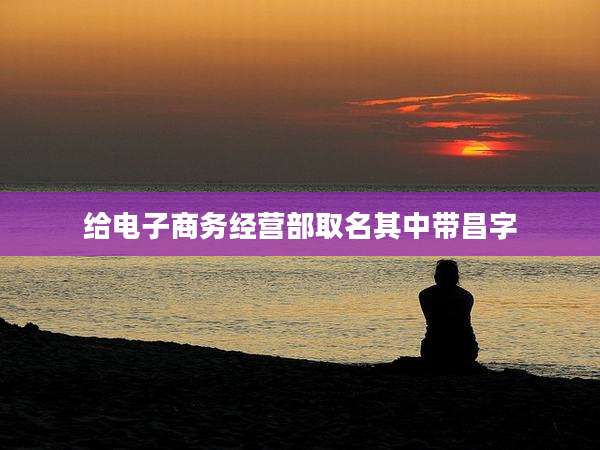 给电子商务经营部取名其中带昌字
