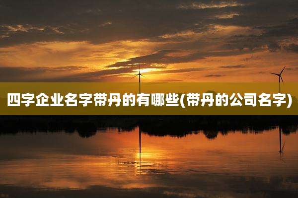 四字企业名字带丹的有哪些(带丹的公司名字)
