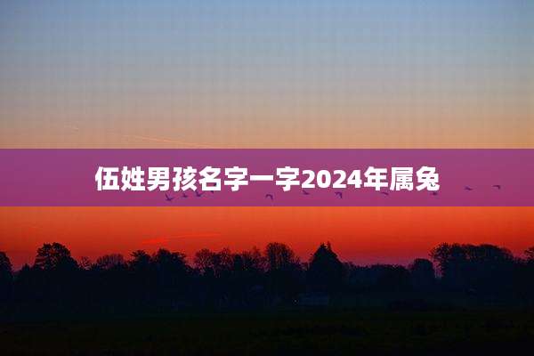 伍姓男孩名字一字2024年属兔